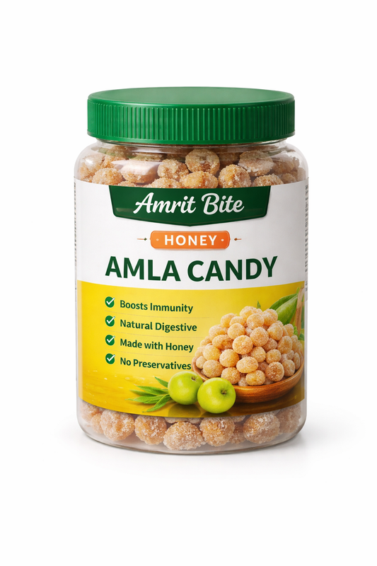 Amrit Bite Amla Honey Candy – Sweet & Healthy Immunity Booster | Natural Digestive Candy | 100g